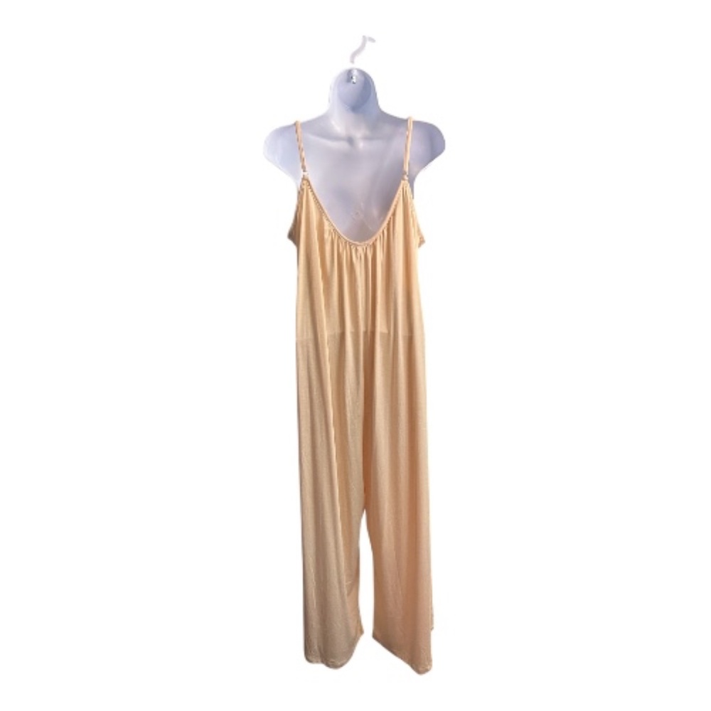 EUC women’s tan adjustable spaghetti strap jumpsuit | size XL - Picture 4 of 6